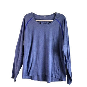 Lululemon STOP DROP AND SQUAT Long Sleeve Heathered Blue (FLAWS)